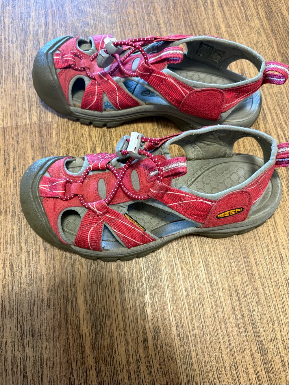 Keen Pink/Red colour Outdoor Sandals with Gray Soles